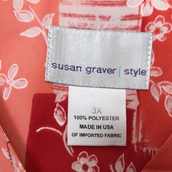 Susan Graver Woman’s Orange Blouse Size 3X - Picture 5 of 5